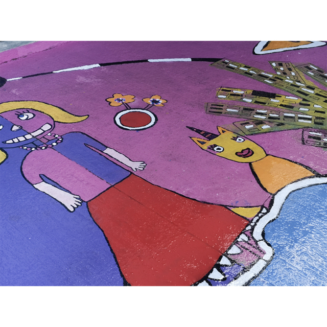 Fresque au sol - Ecole primaire Les Pins Parasols - Puget-sur-argens